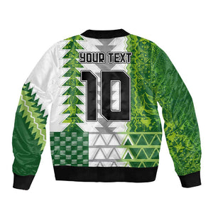 Custom Nigeria National Football Sleeve Zip Bomber Jacket Naija Super Eagles - African Pride