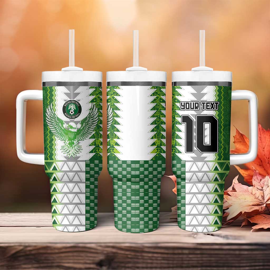 Custom Nigeria National Football Tumbler With Handle Naija Super Eagles - African Pride