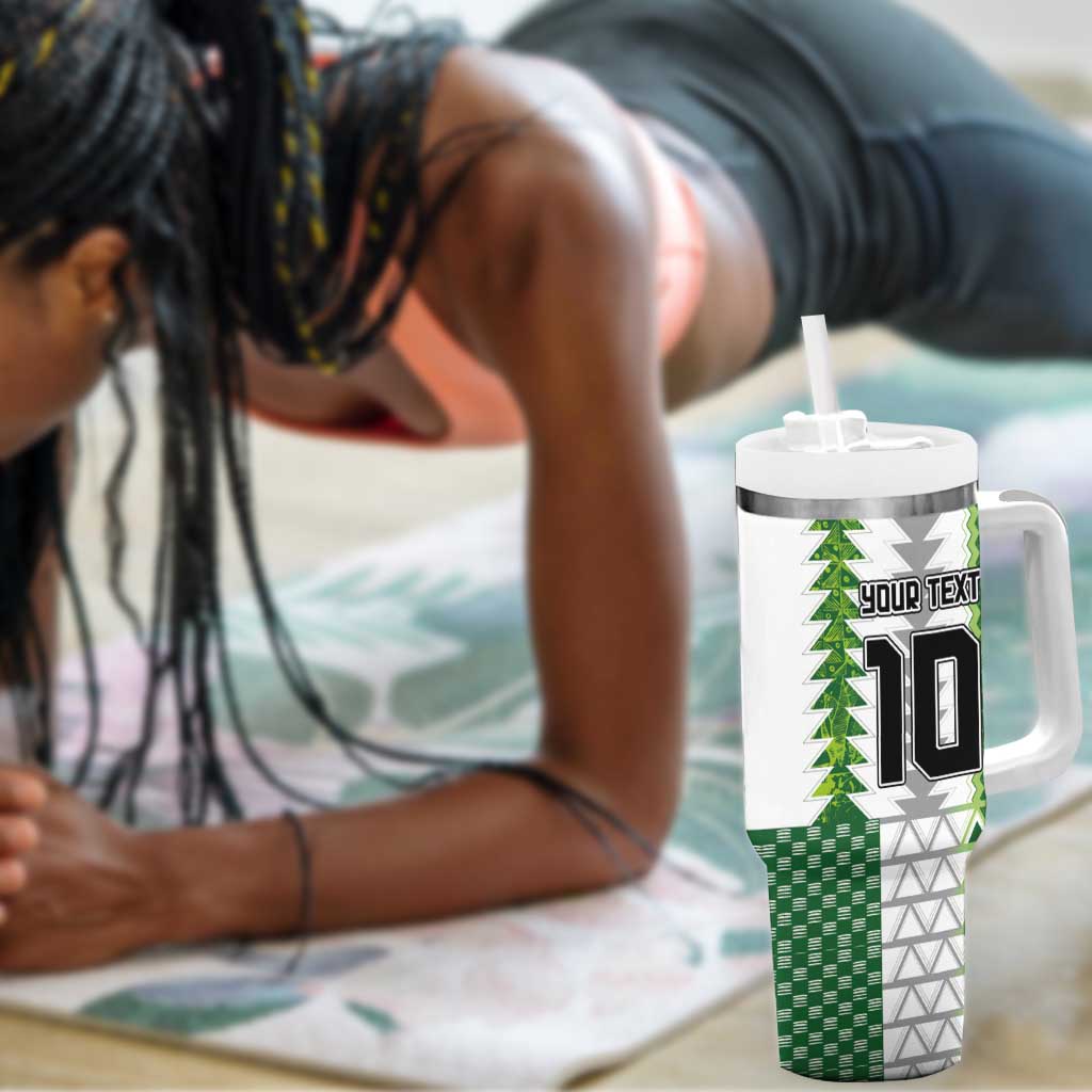 Custom Nigeria National Football Tumbler With Handle Naija Super Eagles - African Pride