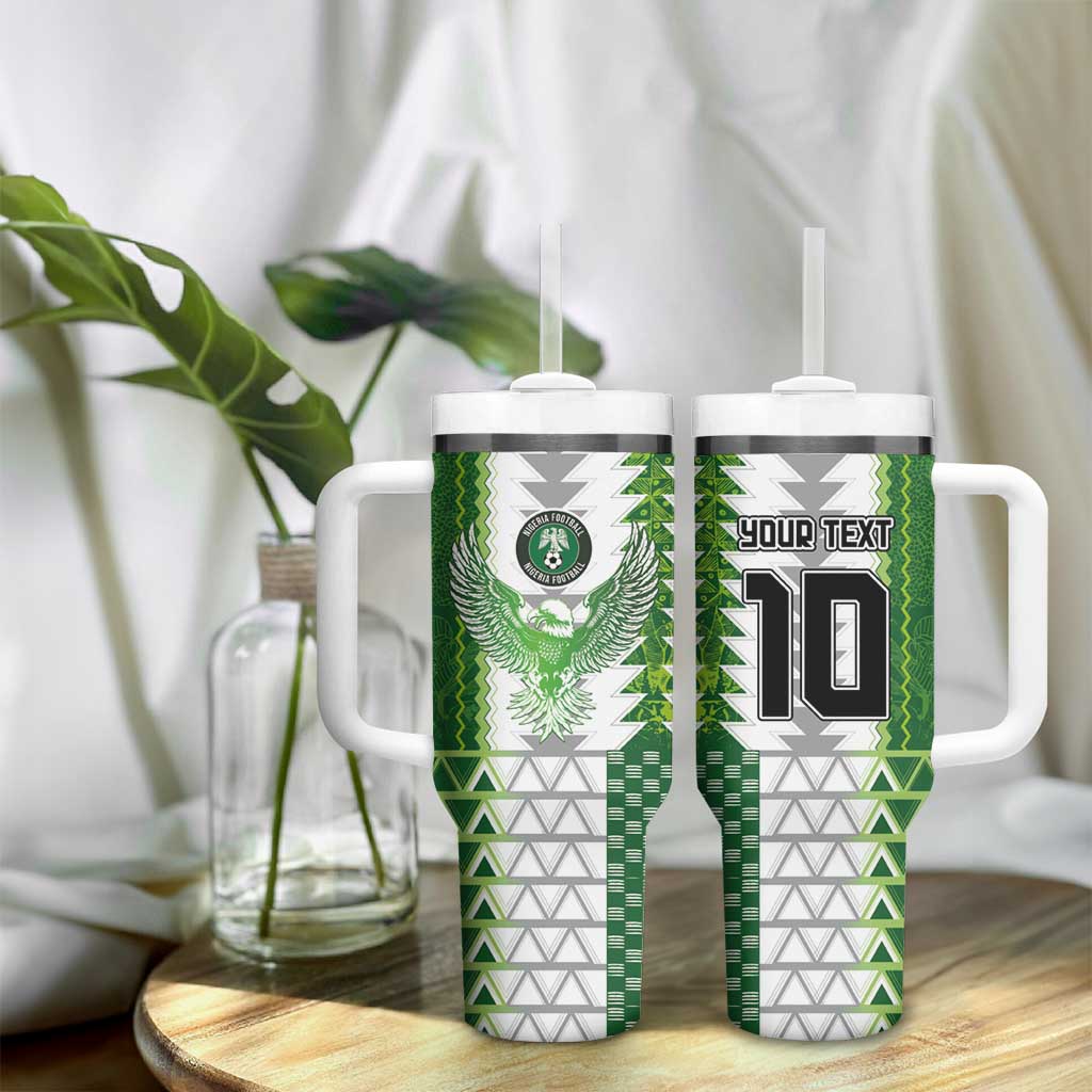Custom Nigeria National Football Tumbler With Handle Naija Super Eagles - African Pride