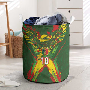 Custom Mali National Football Laundry Basket Grunge Les Aigles Sporty Style - African Pride