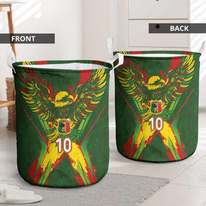 Custom Mali National Football Laundry Basket Grunge Les Aigles Sporty Style - African Pride