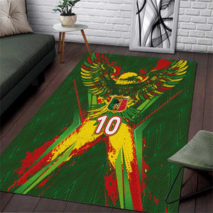 Custom Mali National Football Area Rug Grunge Les Aigles Sporty Style - African Pride