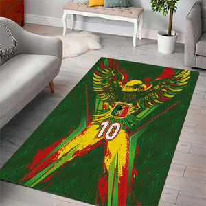 Custom Mali National Football Area Rug Grunge Les Aigles Sporty Style - African Pride
