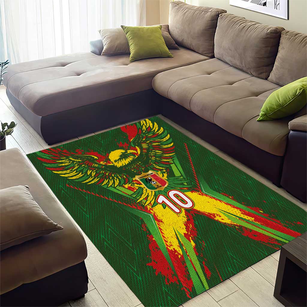 Custom Mali National Football Area Rug Grunge Les Aigles Sporty Style - African Pride