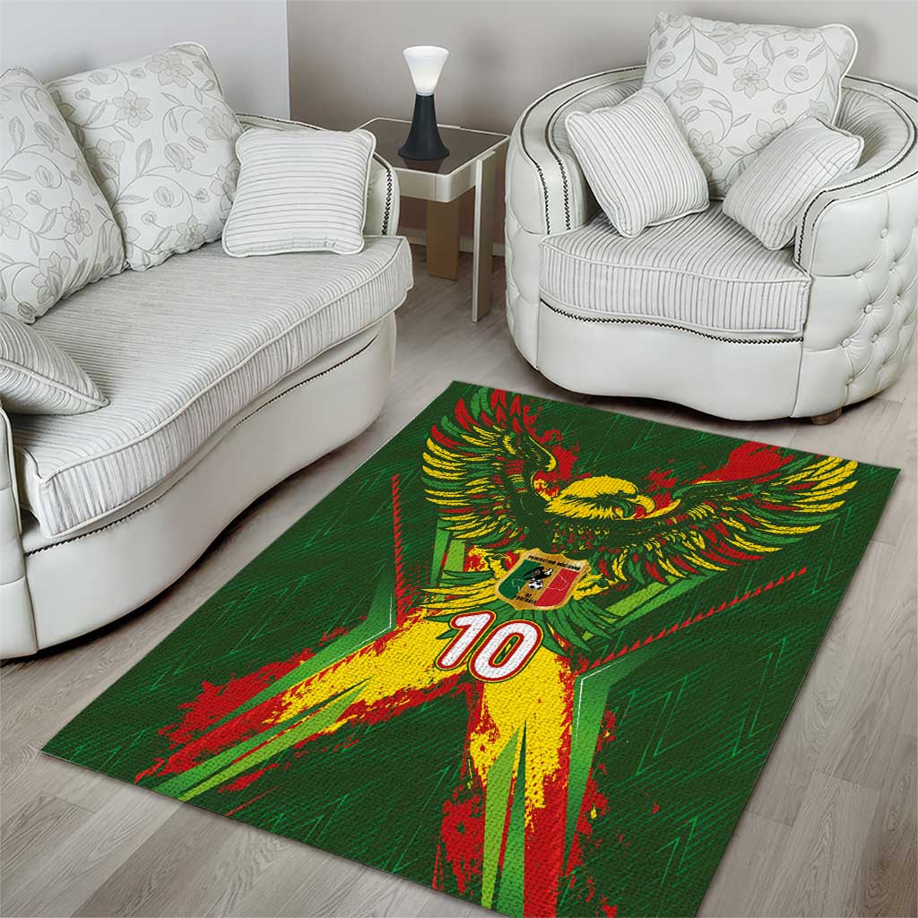 Custom Mali National Football Area Rug Grunge Les Aigles Sporty Style - African Pride