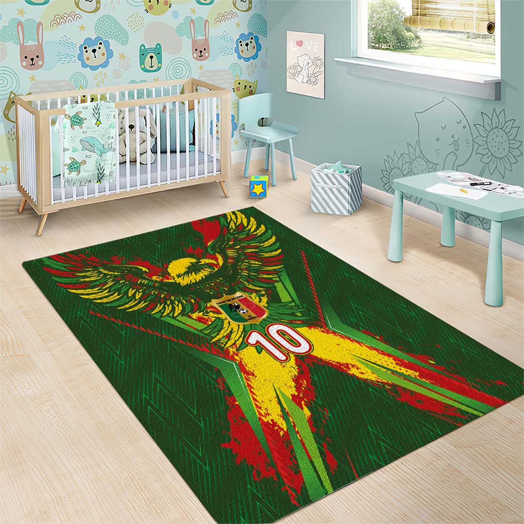 Custom Mali National Football Area Rug Grunge Les Aigles Sporty Style - African Pride