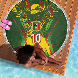 Custom Mali National Football Beach Blanket Grunge Les Aigles Sporty Style - African Pride