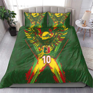 Custom Mali National Football Bedding Set Grunge Les Aigles Sporty Style - African Pride