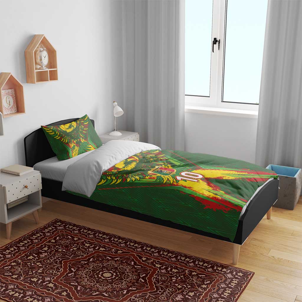Custom Mali National Football Bedding Set Grunge Les Aigles Sporty Style - African Pride