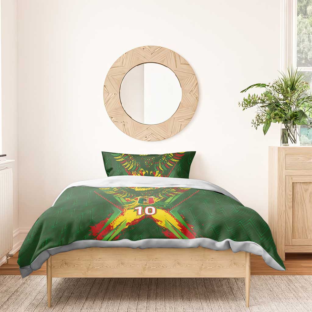 Custom Mali National Football Bedding Set Grunge Les Aigles Sporty Style - African Pride