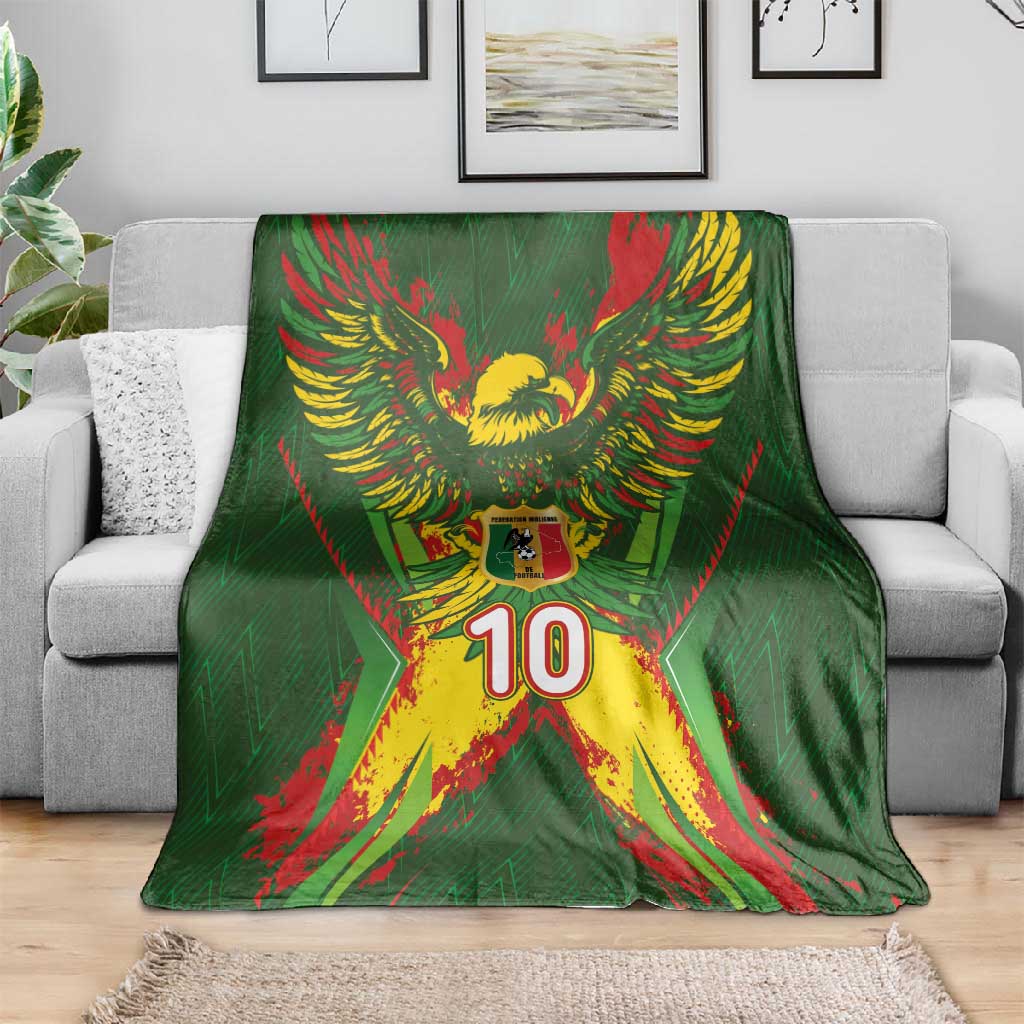 Custom Mali National Football Blanket Grunge Les Aigles Sporty Style - African Pride