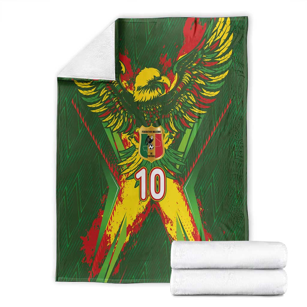 Custom Mali National Football Blanket Grunge Les Aigles Sporty Style - African Pride