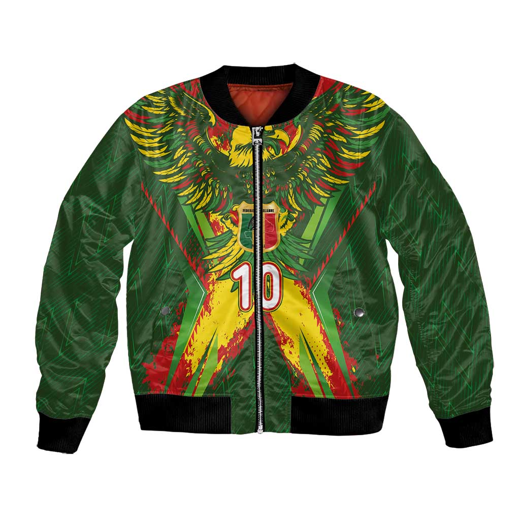 Custom Mali National Football Bomber Jacket Grunge Les Aigles Sporty Style - African Pride