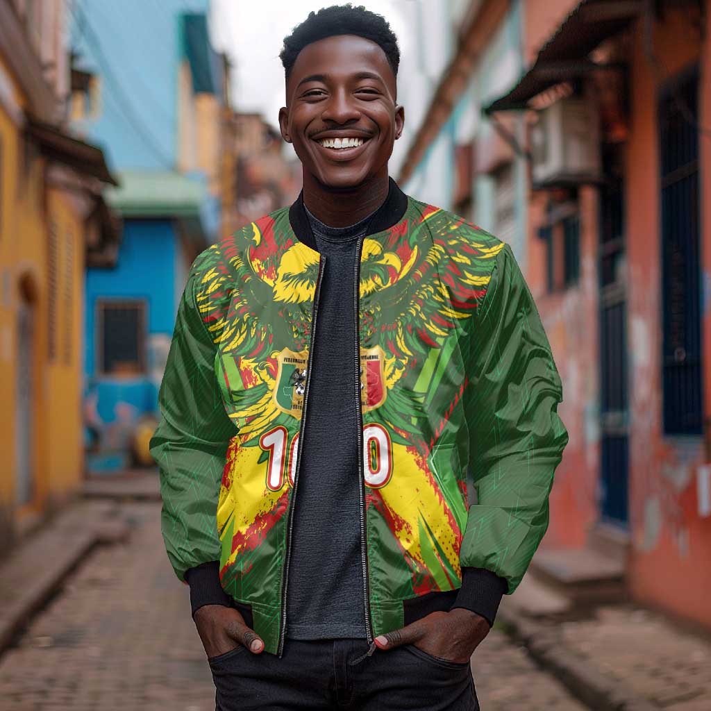 Custom Mali National Football Bomber Jacket Grunge Les Aigles Sporty Style - African Pride