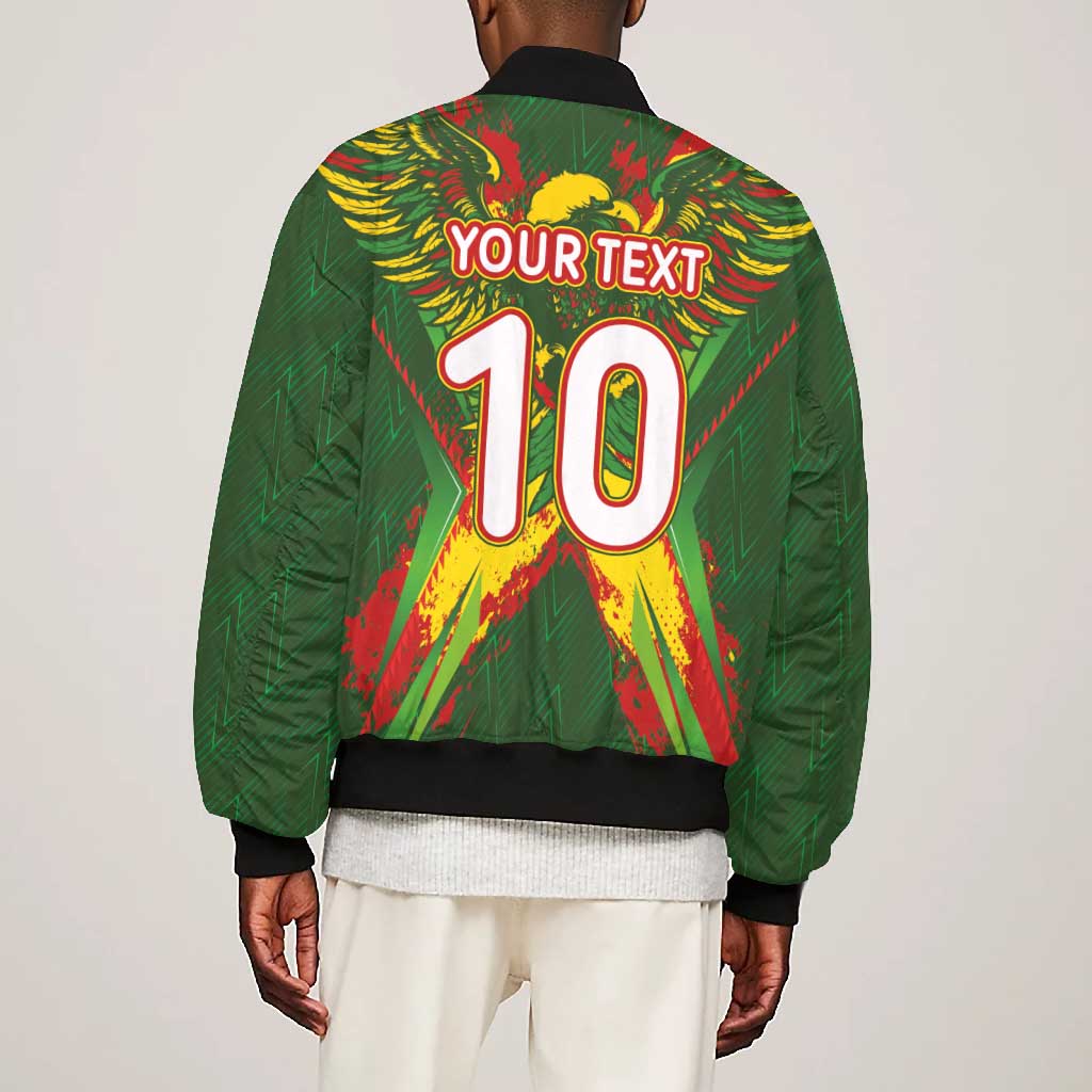 Custom Mali National Football Bomber Jacket Grunge Les Aigles Sporty Style - African Pride