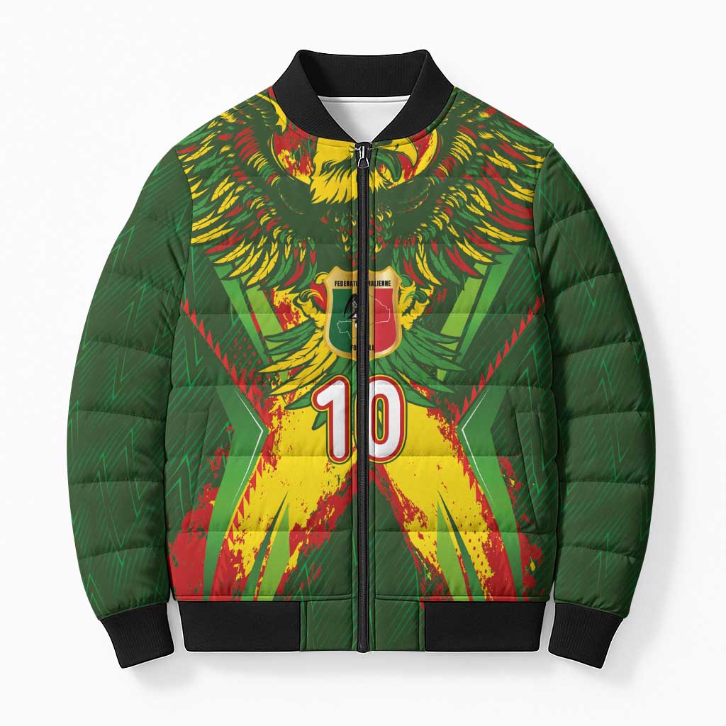 Custom Mali National Football Bomber Puffer Jacket Grunge Les Aigles Sporty Style - African Pride