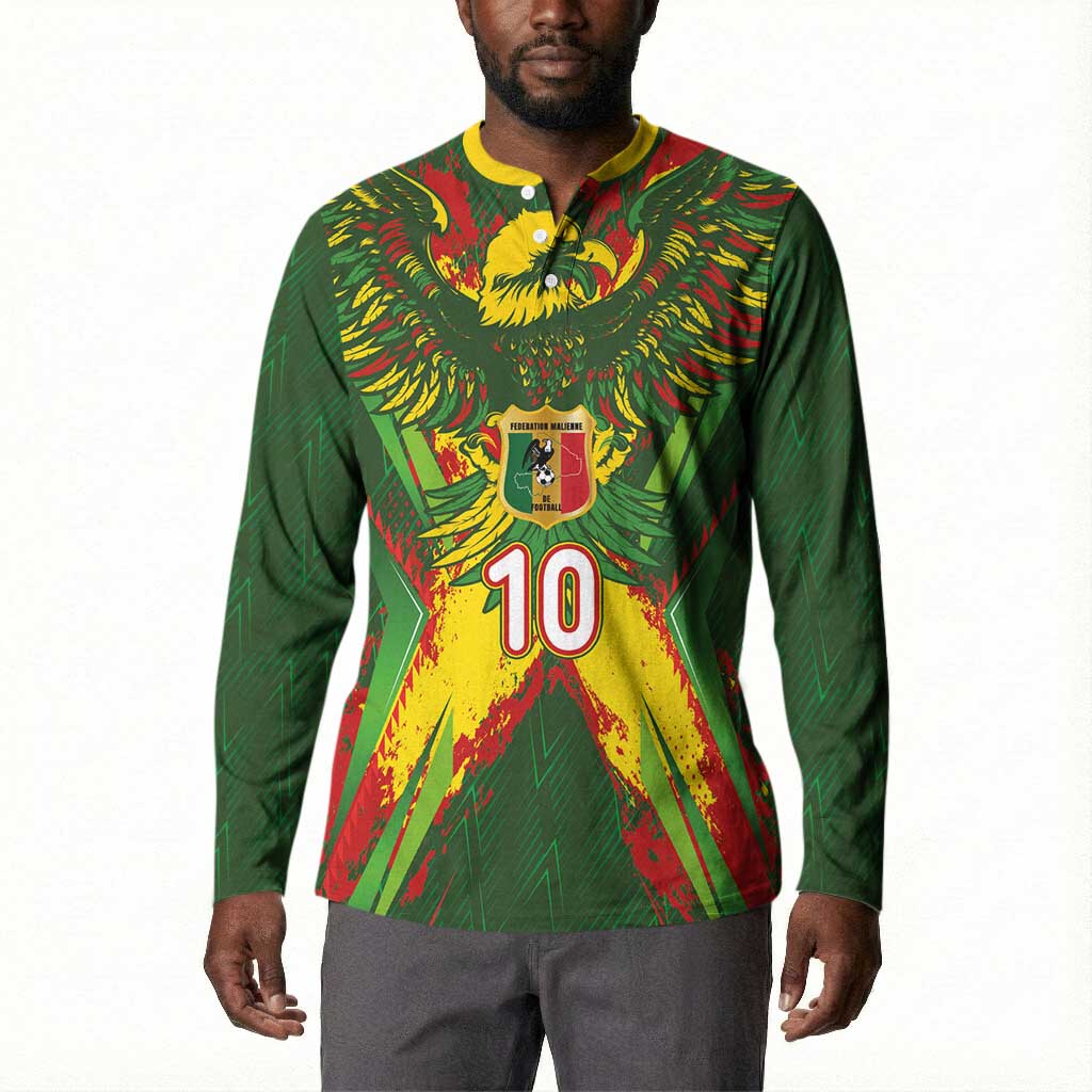 Custom Mali National Football Button Sweatshirt Grunge Les Aigles Sporty Style