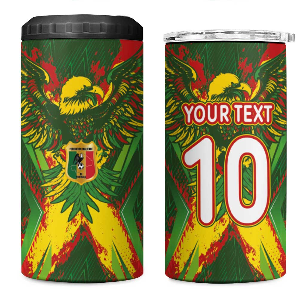Custom Mali National Football 4 in 1 Can Cooler Tumbler Grunge Les Aigles Sporty Style - African Pride