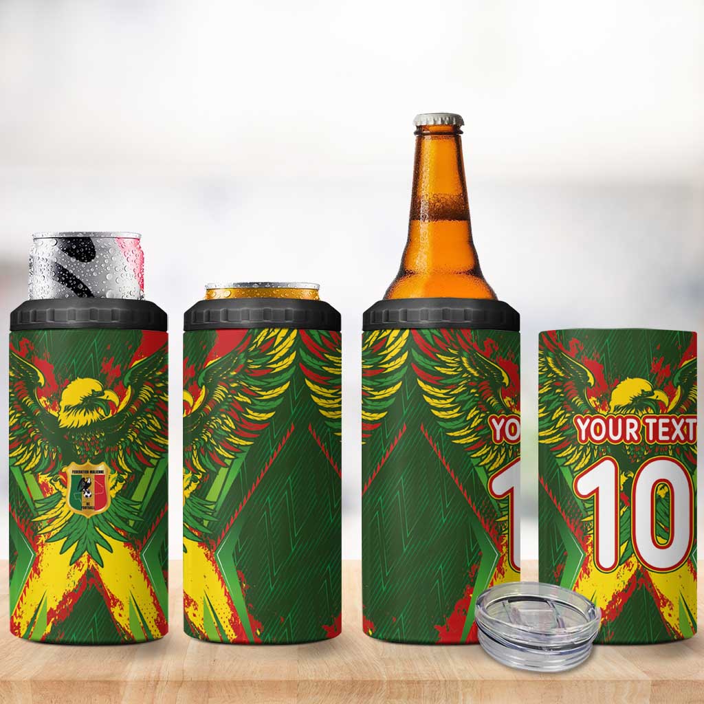 Custom Mali National Football 4 in 1 Can Cooler Tumbler Grunge Les Aigles Sporty Style - African Pride