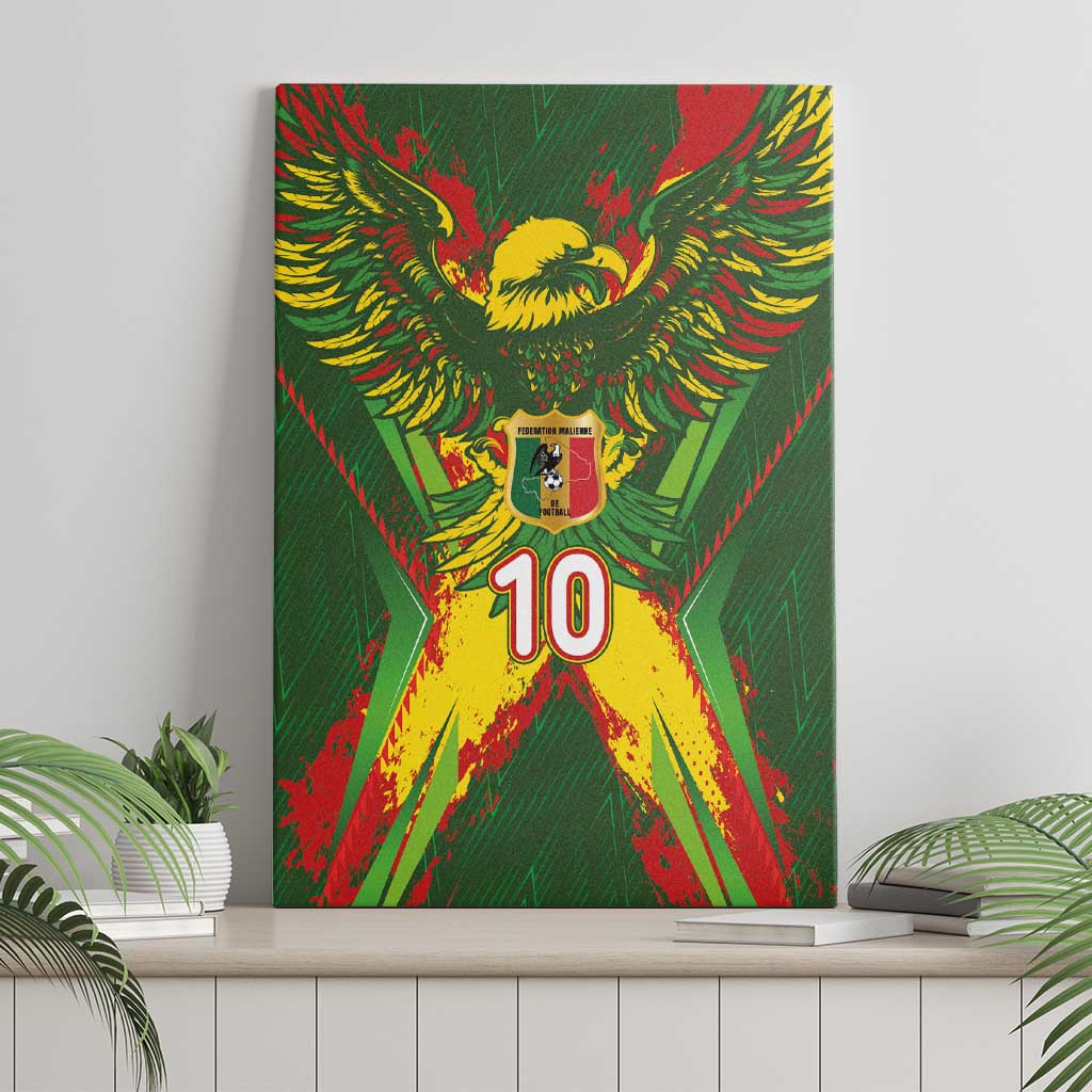 Custom Mali National Football Canvas Wall Art Grunge Les Aigles Sporty Style - African Pride