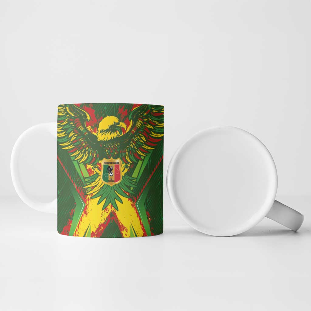 Custom Mali National Football Ceramic Mug Grunge Les Aigles Sporty Style - African Pride