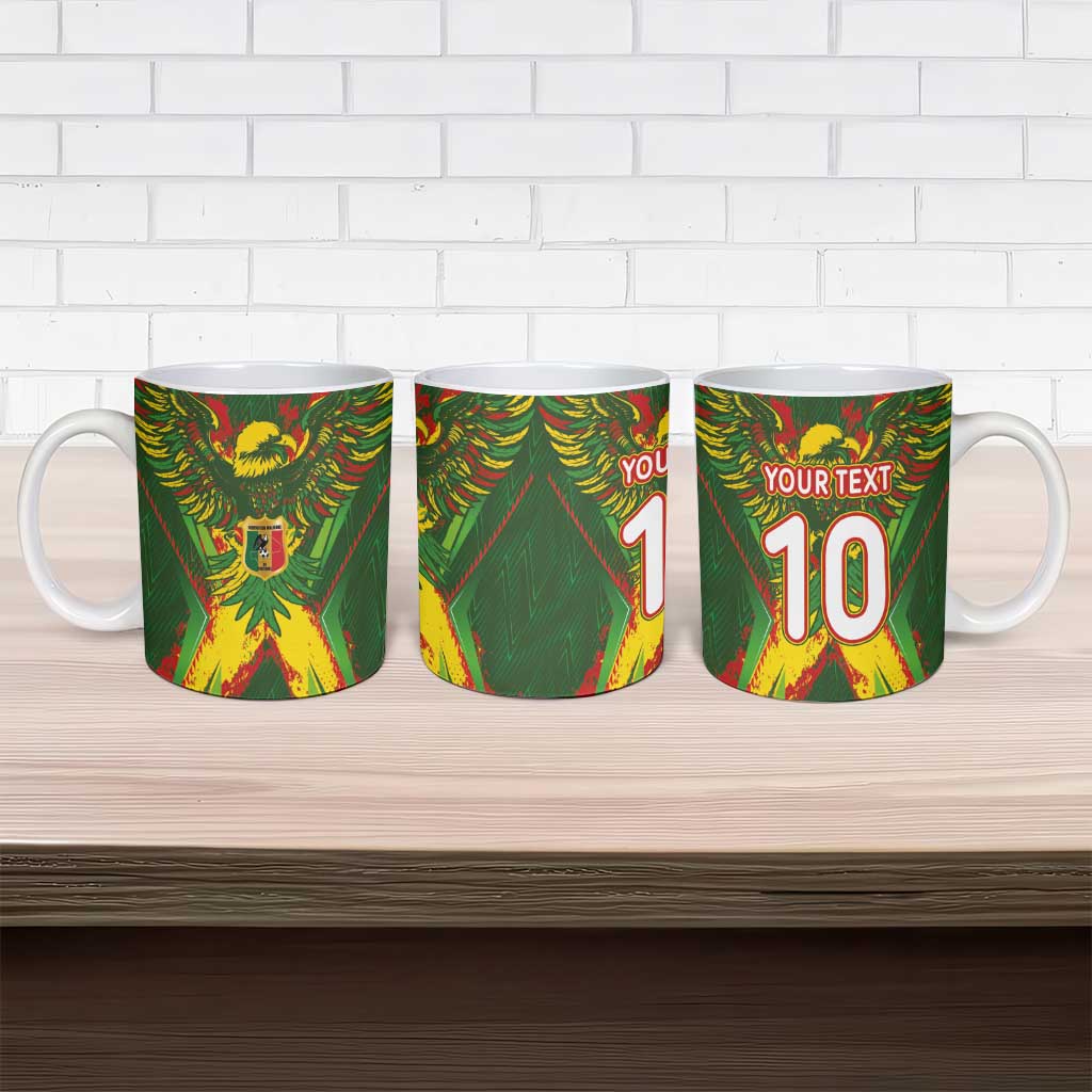 Custom Mali National Football Ceramic Mug Grunge Les Aigles Sporty Style - African Pride