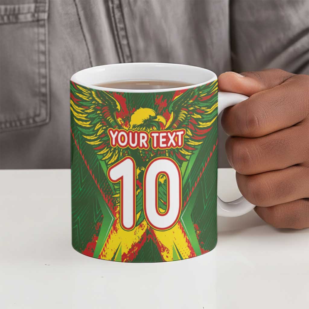 Custom Mali National Football Ceramic Mug Grunge Les Aigles Sporty Style - African Pride
