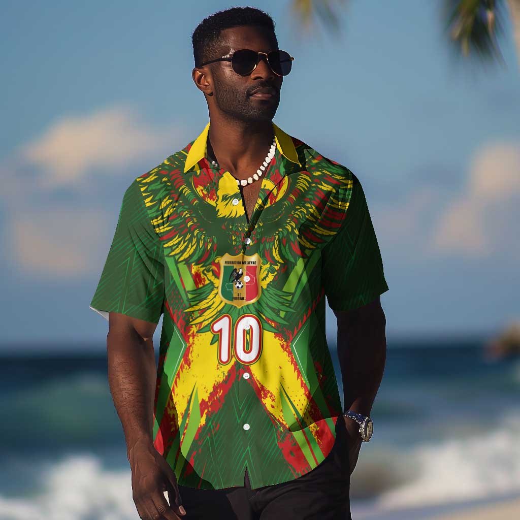Custom Mali National Football Hawaiian Shirt Grunge Les Aigles Sporty Style - African Pride