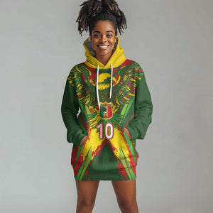 Custom Mali National Football Hoodie Dress Grunge Les Aigles Sporty Style - African Pride