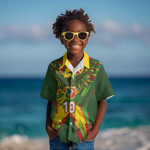 Custom Mali National Football Kid Hawaiian Shirt Grunge Les Aigles Sporty Style - African Pride