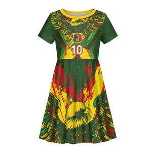 Custom Mali National Football Kid Short Sleeve Dress Grunge Les Aigles Sporty Style - African Pride