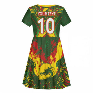 Custom Mali National Football Kid Short Sleeve Dress Grunge Les Aigles Sporty Style - African Pride