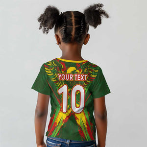Custom Mali National Football Kid T shirt Grunge Les Aigles Sporty Style - African Pride