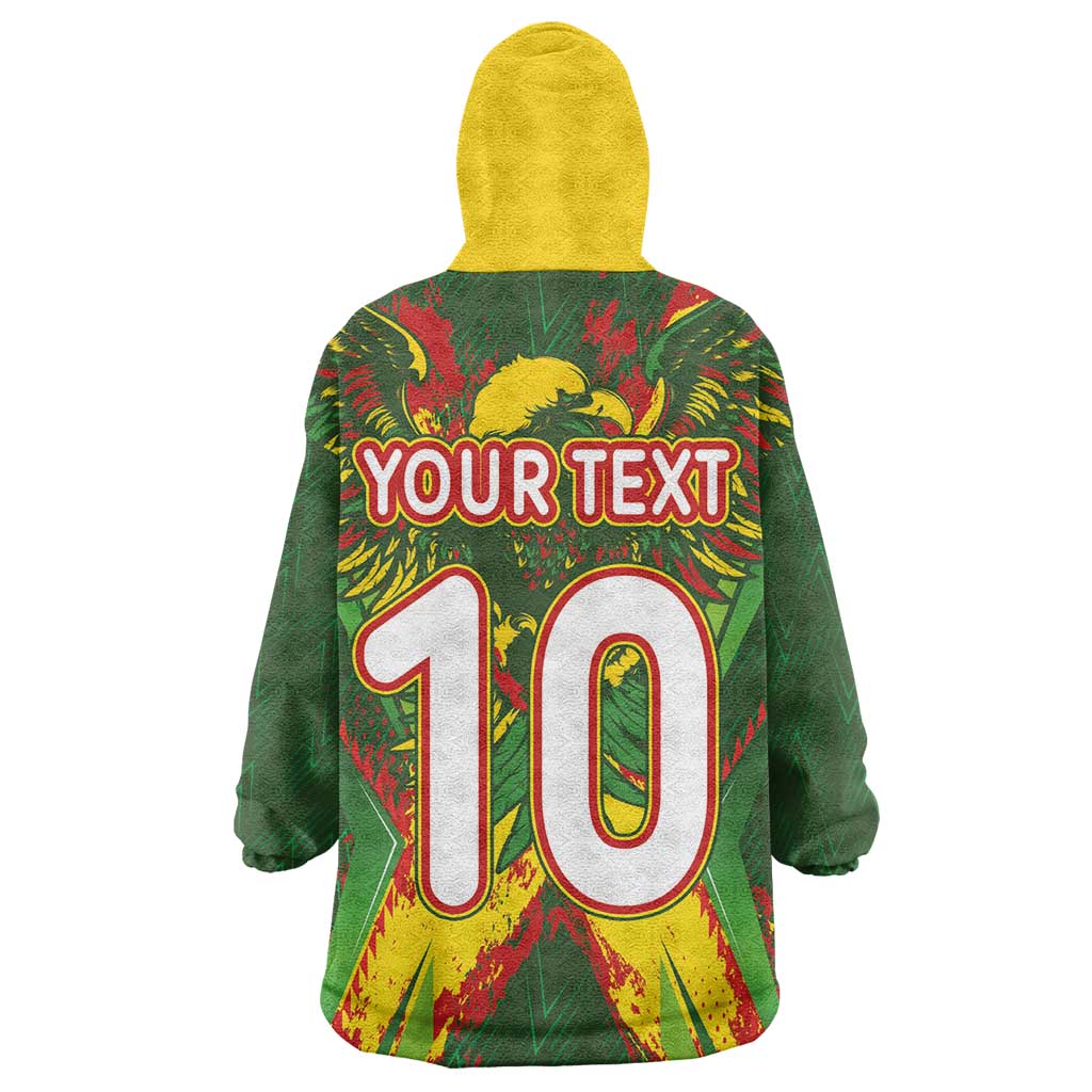 Custom Mali National Football Kid Wearable Blanket Hoodie Grunge Les Aigles Sporty Style - African Pride