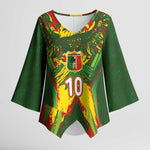 Custom Mali National Football Kimono Sleeve Blouse Grunge Les Aigles Sporty Style - African Pride