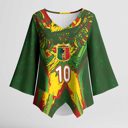 Custom Mali National Football Kimono Sleeve Blouse Grunge Les Aigles Sporty Style - African Pride