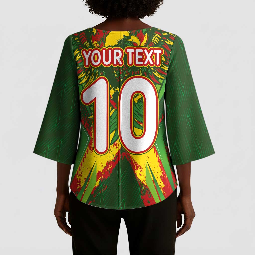 Custom Mali National Football Kimono Sleeve Blouse Grunge Les Aigles Sporty Style - African Pride