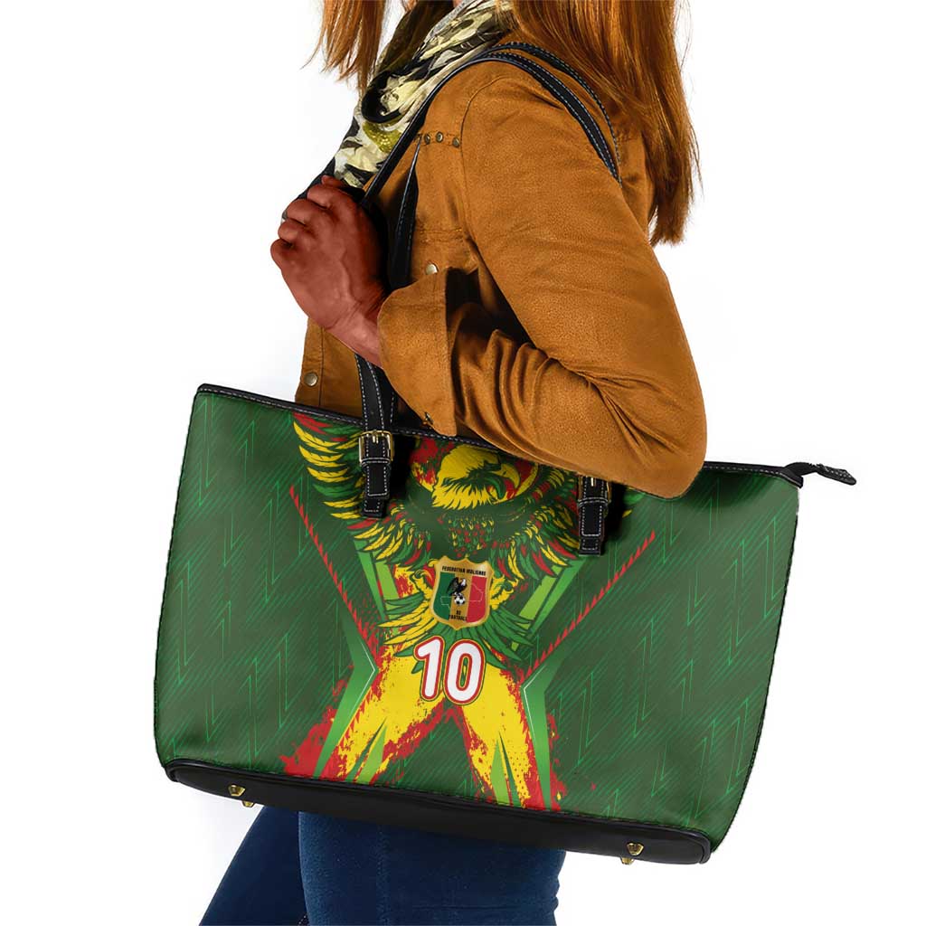Custom Mali National Football Leather Tote Bag Grunge Les Aigles Sporty Style - African Pride
