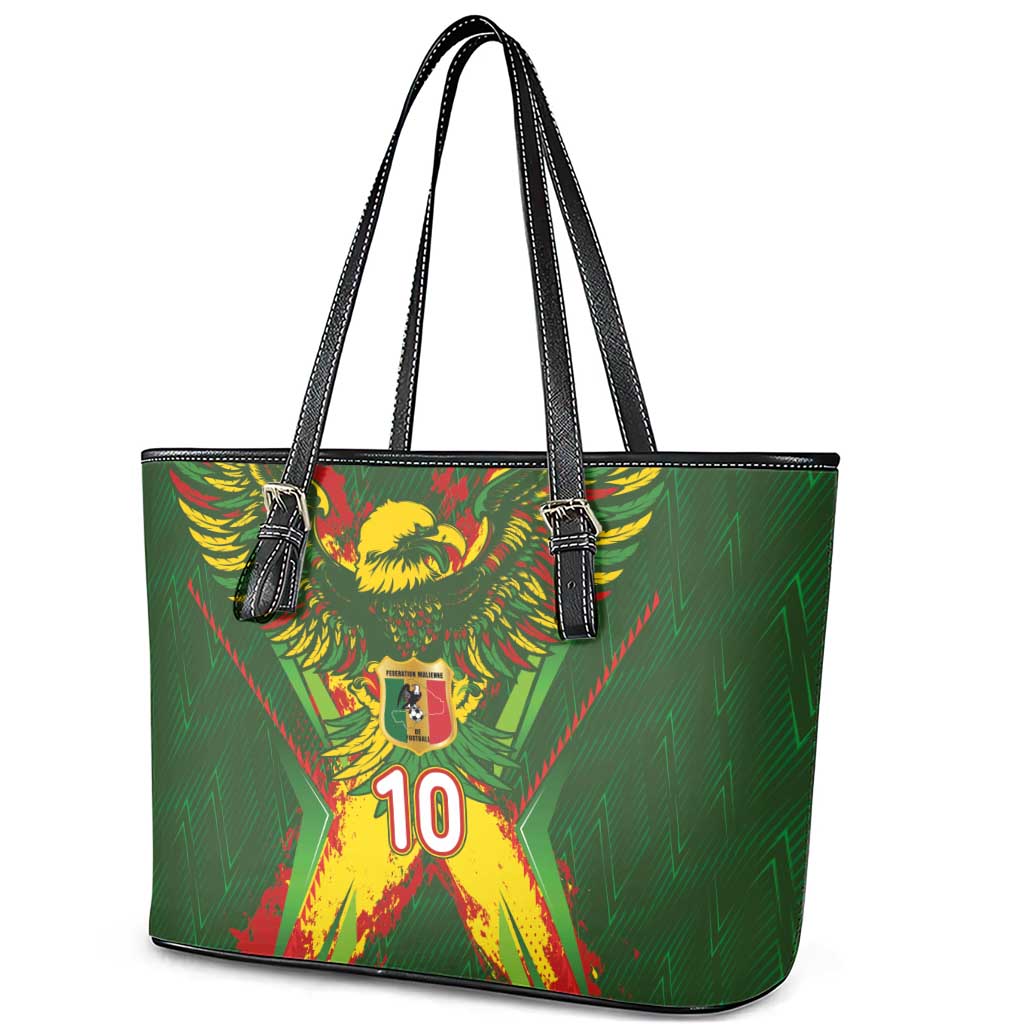 Custom Mali National Football Leather Tote Bag Grunge Les Aigles Sporty Style - African Pride