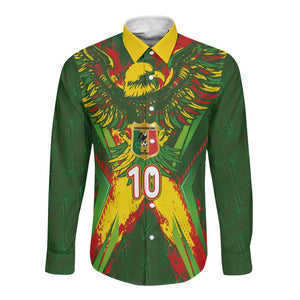 Custom Mali National Football Long Sleeve Button Shirt Grunge Les Aigles Sporty Style - African Pride