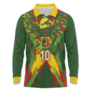 Custom Mali National Football Long Sleeve Polo Shirt Grunge Les Aigles Sporty Style - African Pride