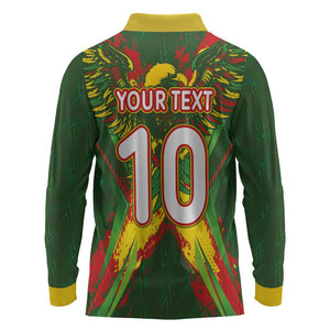 Custom Mali National Football Long Sleeve Polo Shirt Grunge Les Aigles Sporty Style - African Pride