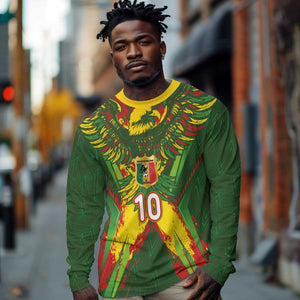 Custom Mali National Football Long Sleeve Shirt Grunge Les Aigles Sporty Style - African Pride