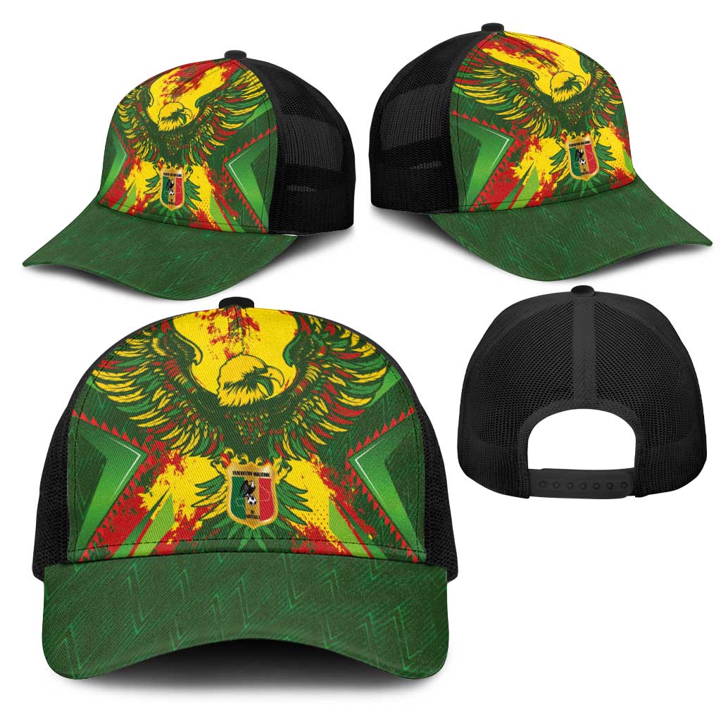 Mali National Football Mesh Trucker Cap Grunge Les Aigles Sporty Style - African Pride