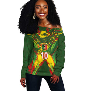 Custom Mali National Football Off Shoulder Sweater Grunge Les Aigles Sporty Style - African Pride
