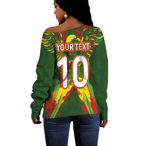 Custom Mali National Football Off Shoulder Sweater Grunge Les Aigles Sporty Style - African Pride