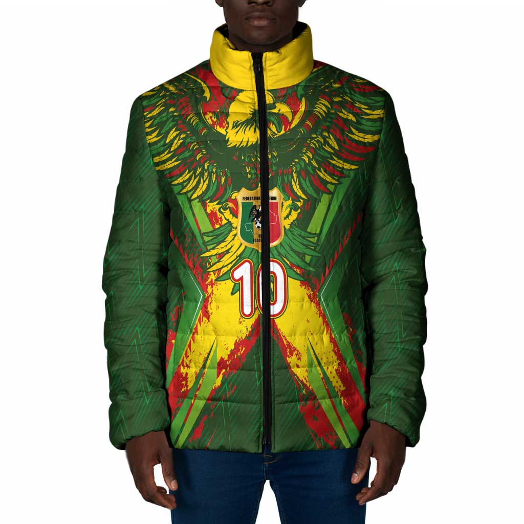 Custom Mali National Football Padded Jacket Grunge Les Aigles Sporty Style - African Pride