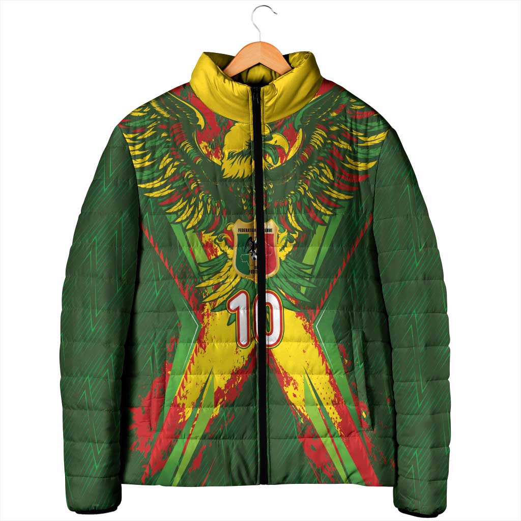Custom Mali National Football Padded Jacket Grunge Les Aigles Sporty Style - African Pride