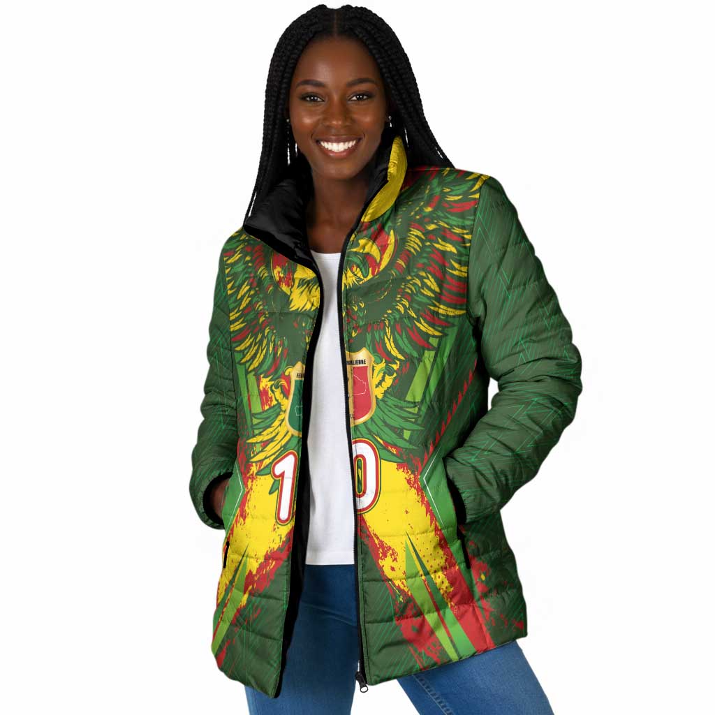 Custom Mali National Football Padded Jacket Grunge Les Aigles Sporty Style - African Pride